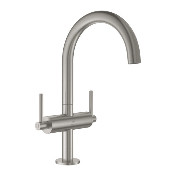 Grohe Atrio Tek Delikli Lavabo Bataryası 1/2″ L-Boyut, Paslanmaz Çelik