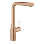 Grohe Essence Spiralli Eviye Bataryası, 2 Akışlı, Fırçalı Bakır