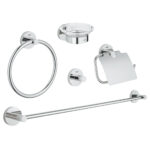 Grohe Essentials 5'İ Bir Arada Banyo Aksesuar Seti, Krom