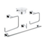 Grohe Essentials Cube 5'İ Bir Arada Banyo Aksesuar Seti, Krom
