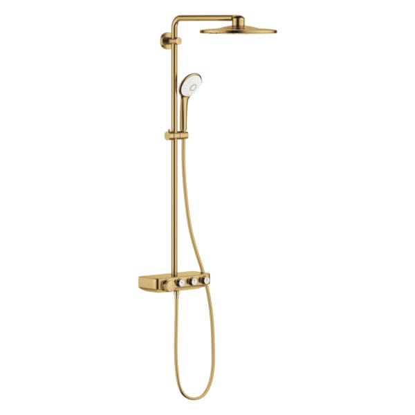 Grohe Euphoria SmartControl 310 Duş Sistemi Duvara Monte Termostatik Bataryalı Duş Sistemi, Brushed Cool Sunrise