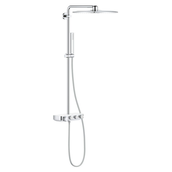 Grohe Euphoria SmartControl System 310 Cube Duvara Monte Termostatik Bataryalı Duş Sistemi, Ay Beyazı/Krom