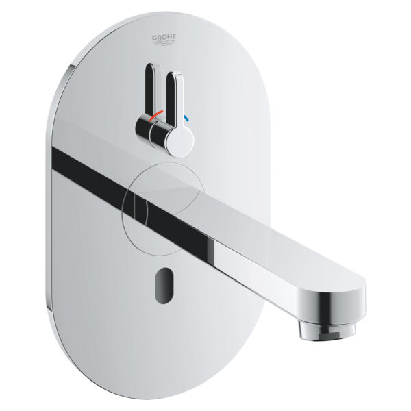 Grohe Eurosmart Cosmopolitan E Fotoselli Lavabo Bataryası, Çift Su Girişli Ayarlanabilir Sıcaklık Sınırlayıcısı, Krom