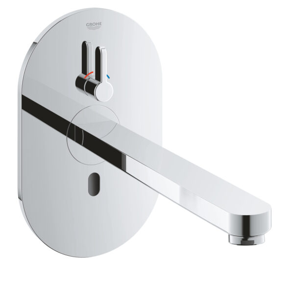 Grohe Eurosmart Cosmopolitan E Fotoselli Lavabo Bataryası, Çift Su Girişli Ayarlanabilir Sıcaklık Sınırlayıcısı, Krom