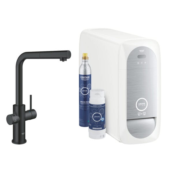 Grohe Grohe Blue Home L-Spout Starter Kit With Pull-Out Spout, Kadife Siyahı