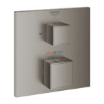Grohe Grohtherm Cube Çift Yönlü Ankastre Termostatik Banyo Bataryası, Brushed Hard Graphite