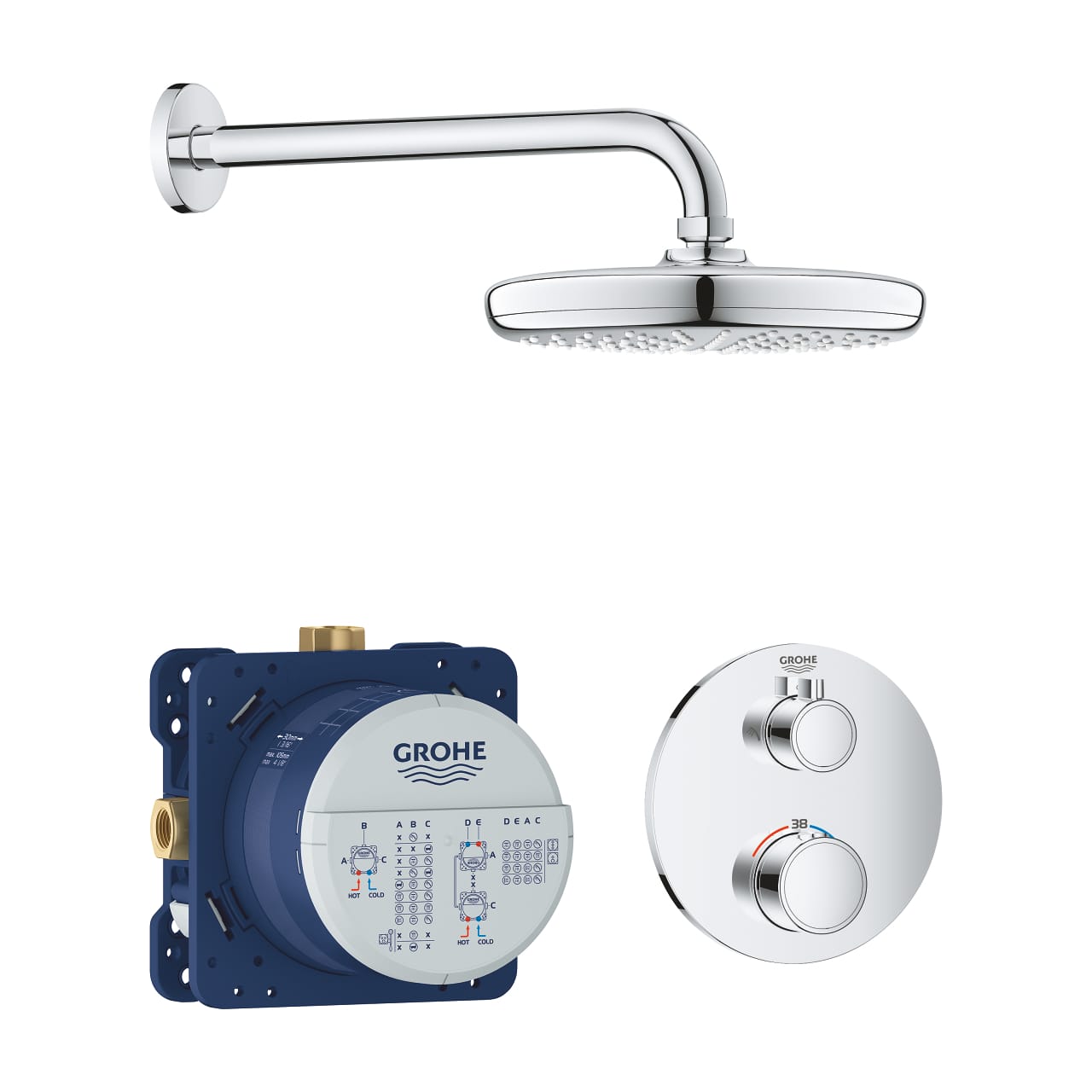 grohe-grohtherm-dus-seti-tempesta-210-tepe-dusu-ile-krom.jpg Grohe Grohtherm Duş Seti, Tempesta 210 Tepe Duşu İle, Krom - Görsel 1