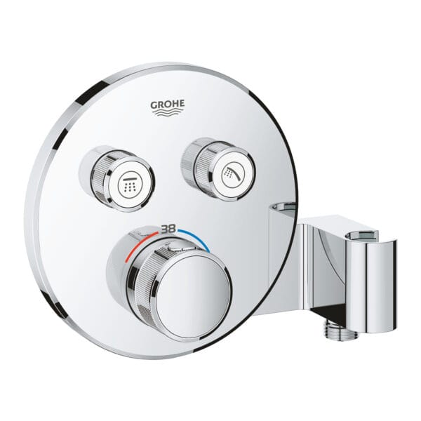 Grohe Grohtherm SmartControl Çift Valfli Akış Kontrollü, Ankastre Termostatik Duş Bataryası, Entegre Duş Kolu İle, Krom