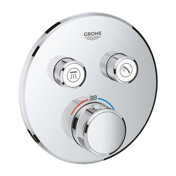 Grohe Grohtherm SmartControl Çift Valfli Akış Kontrollü, Ankastre Termostatik Duş Bataryası, Krom