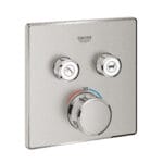 Grohe Grohtherm SmartControl Çift Valfli Akış Kontrollü, Ankastre Termostatik Duş Bataryası, Paslanmaz Çelik
