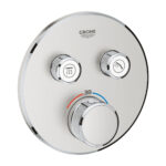 Grohe Grohtherm SmartControl Çift Valfli Akış Kontrollü, Ankastre Termostatik Duş Bataryası, Paslanmaz Çelik