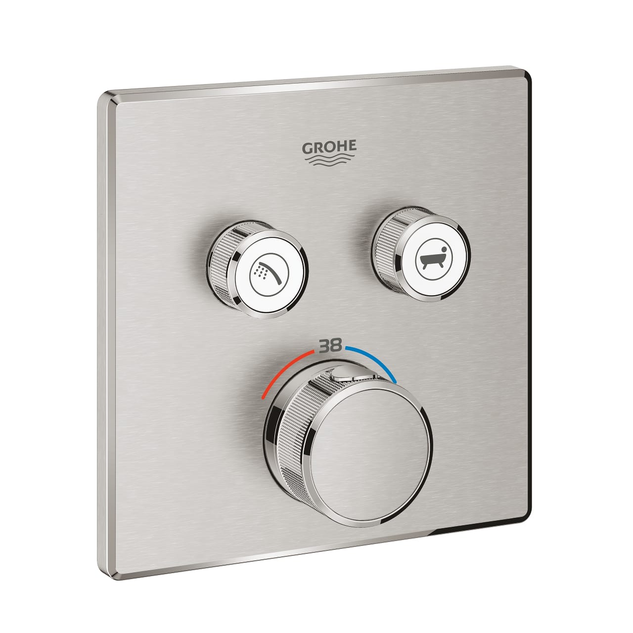 grohe-grohtherm-smartcontrol-cift-valfli-akis-kontrollu-ankastre-termostatik-dus-bataryasi-paslanmaz-celik.jpg Grohe Grohtherm SmartControl Çift Valfli Akış Kontrollü, Ankastre Termostatik Duş Bataryası, Paslanmaz Çelik - Görsel 1