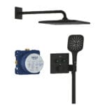 Grohe Grohtherm SmartControl Concealed Shower System With Rainshower Mono 310 Cube, Phantom Black