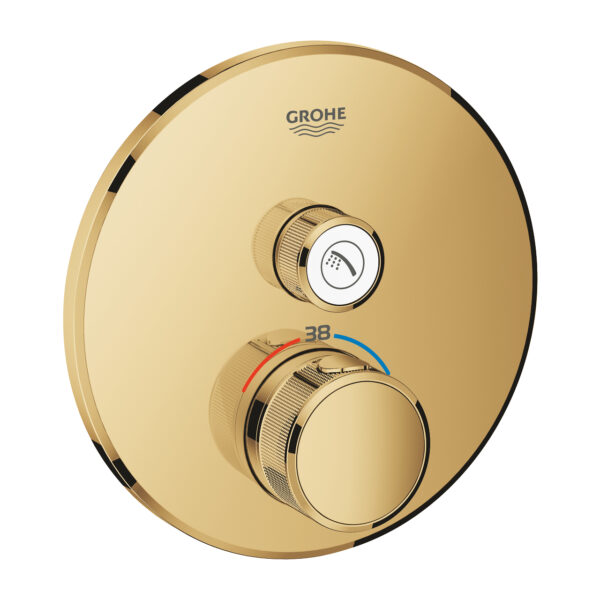 Grohe Grohtherm SmartControl Tek Valfli Akış Kontrollü, Ankastre Termostatik Duş Bataryası, Cool Sunrise