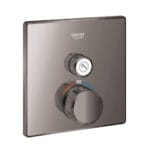 Grohe Grohtherm SmartControl Tek Valfli Akış Kontrollü, Ankastre Termostatik Duş Bataryası, Hard Graphite