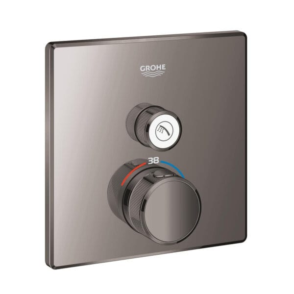 Grohe Grohtherm SmartControl Tek Valfli Akış Kontrollü, Ankastre Termostatik Duş Bataryası, Hard Graphite