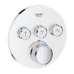 Grohe Grohtherm SmartControl Üç Valfli Akış Kontrollü, Ankastre Termostatik Duş Bataryası, Ay Beyazı/Krom