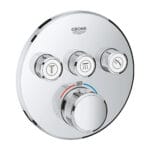Grohe Grohtherm SmartControl Üç Valfli Akış Kontrollü, Ankastre Termostatik Duş Bataryası, Krom
