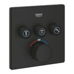 Grohe Grohtherm SmartControl Üç Valfli Akış Kontrollü, Ankastre Termostatik Duş Bataryası, Phantom Black