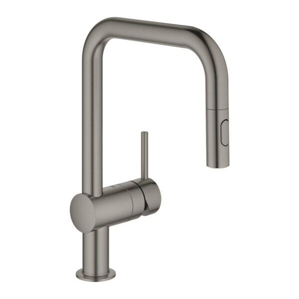 Grohe Minta Tek Kumandalı Eviye Bataryası, Brushed Hard Graphite