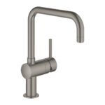 Grohe Minta Tek Kumandalı Eviye Bataryası, Brushed Hard Graphite