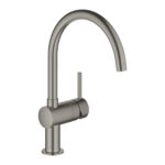 Grohe Minta Tek Kumandalı Eviye Bataryası, Brushed Hard Graphite