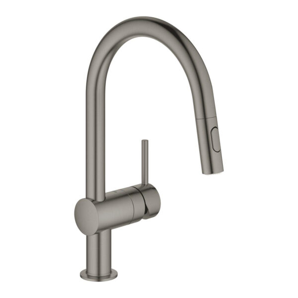 Grohe Minta Tek Kumandalı Eviye Bataryası, Brushed Hard Graphite