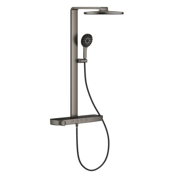 Grohe Rainshower Aqua Pure Duvara Monte Termostatik Bataryalı Duş Sistemi, Brushed Hard Graphite