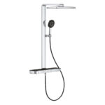 Grohe Rainshower Aqua Pure Duvara Monte Termostatik Bataryalı Duş Sistemi, Siyah/Krom