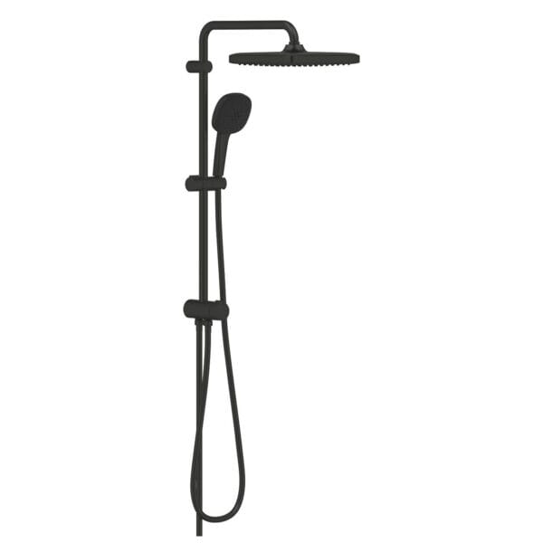 Grohe Tempesta System 250 Cube Duvar Bağlantılı, Divertörlü Duş Sistemi, Mat Siyah