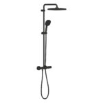 Grohe Tempesta System 250 Cube Duvara Monte Termostatik Bataryalı Duş Sistemi, Mat Siyah