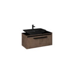 Isvea Bella Lavabo Ünitesi, 90 cm, Retro Bronz, Siyah Lavabolu