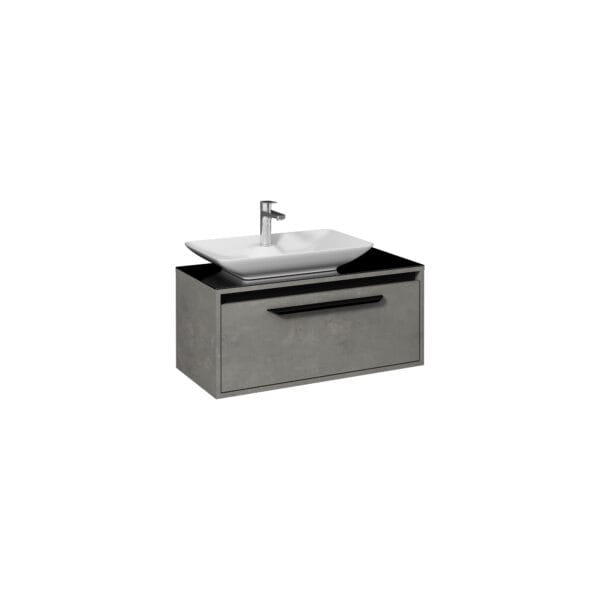 Isvea Bella Lavabo Ünitesi, 90 cm, Retro Gümüş, Beyaz Lavabolu