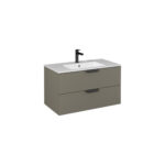 Isvea Liv Lavabo Ünitesi, Çift Çekmeceli, Siyah Kulplu, 90 cm, Lava