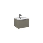 Isvea Liv Lavabo Ünitesi, Tek Çekmeceli, Siyah Kulplu, 60 cm, Açık Kumbeji