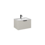 Isvea Liv Lavabo Ünitesi, Tek Çekmeceli, Siyah Kulplu, 70 cm, Açık Kumbeji