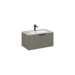 Isvea Liv Lavabo Ünitesi, Tek Çekmeceli, Siyah Kulplu, 80 cm,Lava