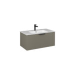 Isvea Liv Lavabo Ünitesi, Tek Çekmeceli, Siyah Kulplu, 90 cm, Lava