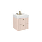 Isvea Vea Lavabo Ünitesi, Fırçalı Altın Kulplu, 60 cm, Rosa
