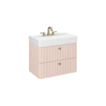 Isvea Vea Lavabo Ünitesi, Fırçalı Altın Kulplu, 80 cm, Rosa