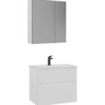 Orka Messina Banyo Dolabı Takımı, 65 cm, Mat Beyaz, Ayna Dolaplı