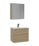 Orka Messina Banyo Dolabı Takımı, 65 cm, Meşe, Ayna Dolaplı