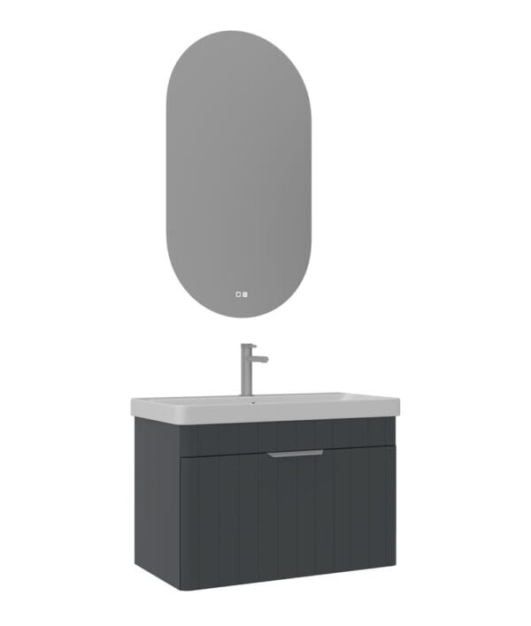 Orka Procida Banyo Dolabı Takımı, 85 cm, Mat Antrasit