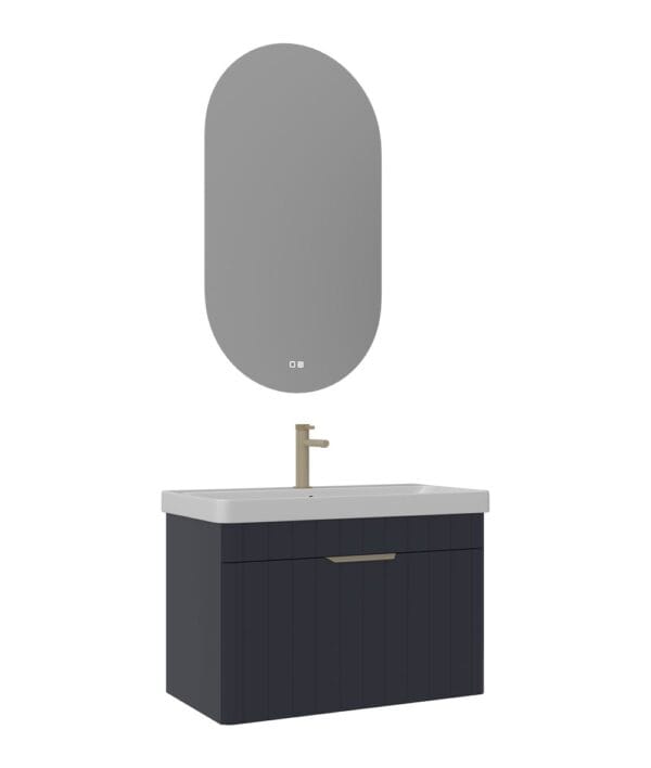 Orka Procida Banyo Dolabı Takımı, 85 cm, Mat Lacivert