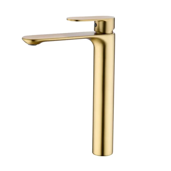 Orka Sharp Yüksek Lavabo Bataryası, Fırça Altın (PVD)