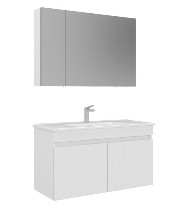 Orka Tivoli Banyo Dolabı Takımı, 100 cm, Mat Beyaz