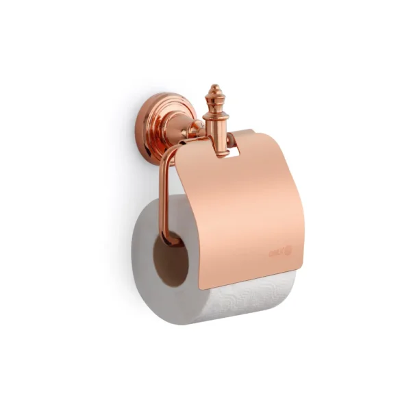 Orka Topkapı Kapaklı Tuvalet Kağıtlık, Rose Gold (PVD)