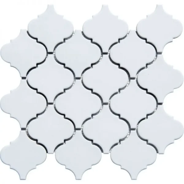 Pukka Tile Beyaz Arabesque Porselen Mozaik
