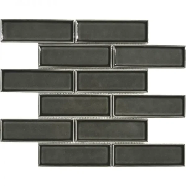 Pukka Tile Duman Grisi 2x6 Bevelled Brick Porselen Mozaik