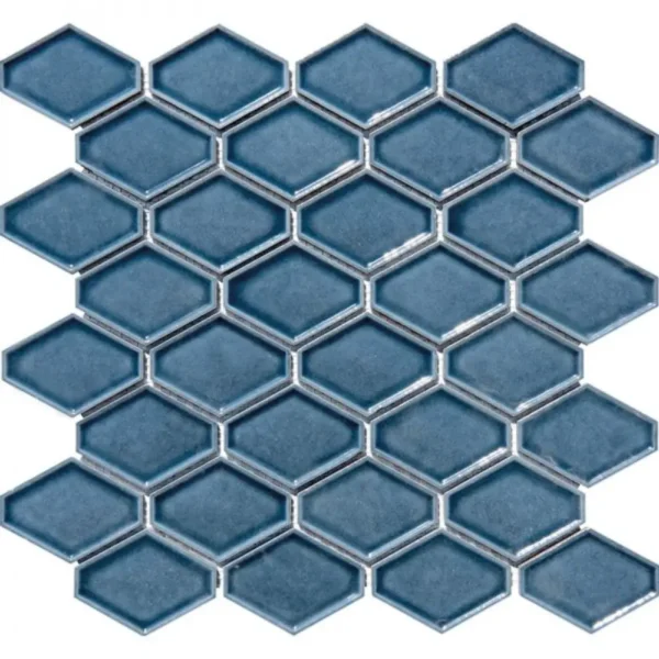 Pukka Tile Duman Mavisi Clipped Diamond Porselen Mozaik